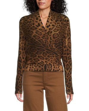 Sofiacashmere Leopard Pattern Wool-cashmere Jumper - Brown