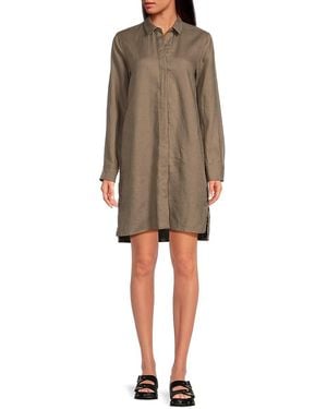 James Perse 100% Linen Mini Shirt Dress - Natural