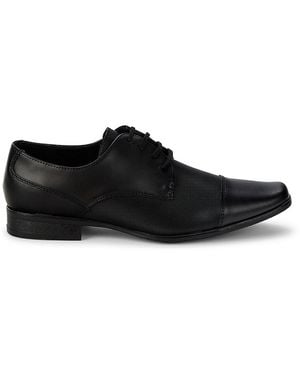 Calvin Klein Cap-Toe Leather Oxfords - Black
