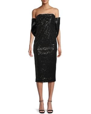 Toccin Loulou Sequined Bow-Back Midi-Dress - Black