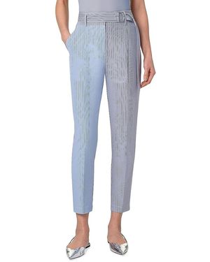 Akris Punto Fred Pinstripe Cotton Tapered Trousers - Blue