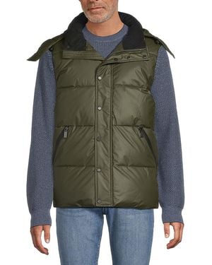 HUNTER Chiswell Quilted Puffer Vest With Zip-out Hood - Green