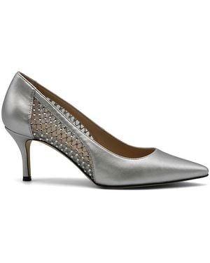 Charles David Alanna Embellished Metallic Pumps - Grey