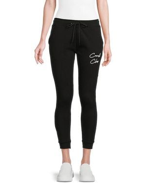 Cavalli Class by Roberto Cavalli Logo Cropped Joggers - Black