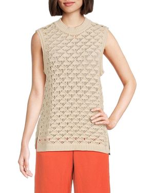 Theory Open Knit Vest - White