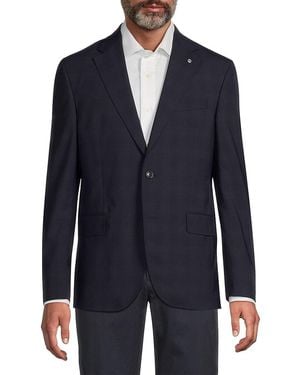 Ted Baker Roger Wool Plaid Blazer - Blue