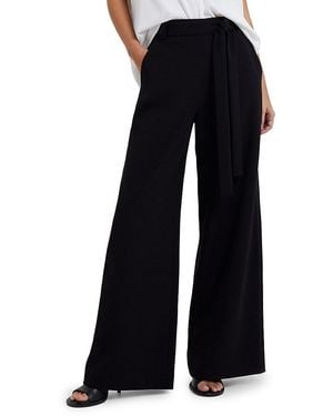French Connection Whisper Straight Fit Wide Leg Trousers - Black