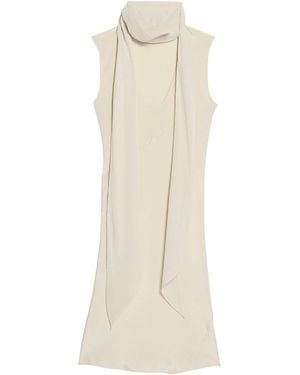 Helmut Lang Silk Sleeveless Scarf Top - Natural