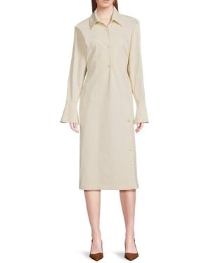 Bally Flare-Cuff Shirtdress - Natural