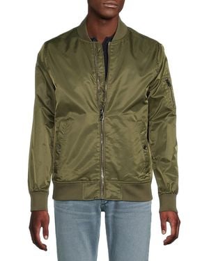 Kenneth Cole Nylon Bomber Jacket - Green