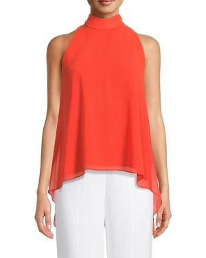 Emanuel Ungaro Perry Chiffon Sleeveless Blouse - Red