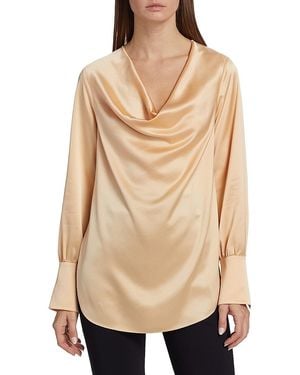 Halston Luisa Charmeuse Blouse - Natural