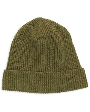 Portolano Ribbed Merino Wool Beanie - Green