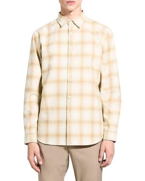Theory Irving Plaid Flannel Shirt - Natural