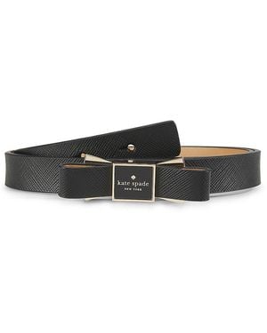 Kate Spade Morgan Bow Leather Belt - Black