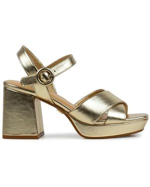 Ninety Union Emely 75Mm Platform Metallic Sandals