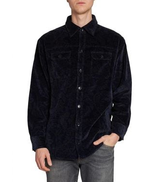 Etro Paisley Printed Velvet Overshirt - Blue