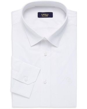 Cavalli Class by Roberto Cavalli Slim Fit Logo Dress Shirt - White