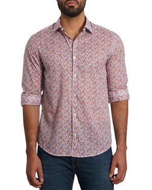 Jared Lang Floral Pima Cotton Shirt - Red