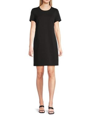 Calvin Klein Solid Shift Minidress - Black