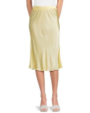 Nation Ltd Mabel Bias Satin Midi Skirt - Yellow