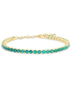 Effy 14K & Emerald Tennis Bracelet - Multicolour