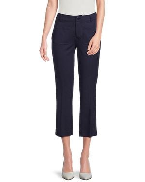 Saks Fifth Avenue Lola Flat Front Carpenter Cropped Trousers - Blue