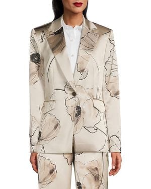 Karl Lagerfeld Floral Satin Blazer - Natural