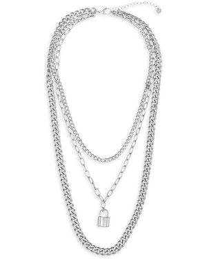 Eye Candy LA Luxe Taj Titanium Layered Necklace - White