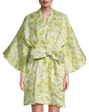 La Vie Style House Brocade Wrap Minidress - Metallic