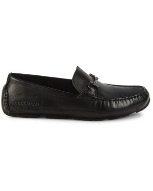 Cole Haan Grand. Os Wyatt Leather Bit Loafers - Black