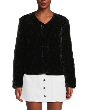 Rails Kiko Diamond Quilted Velvet Jacket - Black