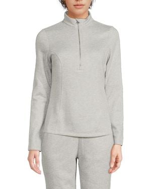 Johnny Was Bee Active Mock Neck Pullover - Grey