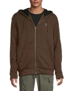 CAT WWR Fontan Quilted Zip Hoodie - Brown