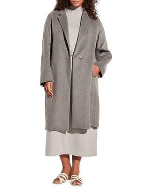 Vince Wool Blend Longline Coat - Grey