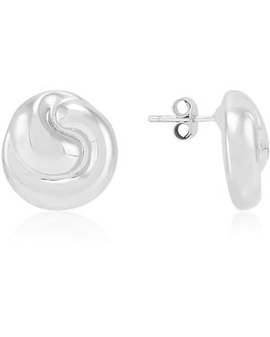 Saks Fifth Avenue Sterling Swirl Stud Earrings - White