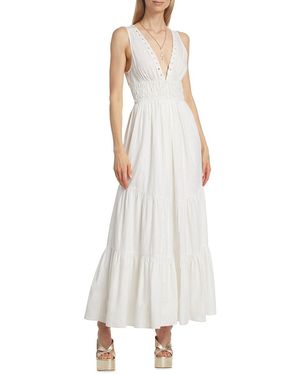 Ramy Brook Azalea Cotton Tiered Maxi Dress - White