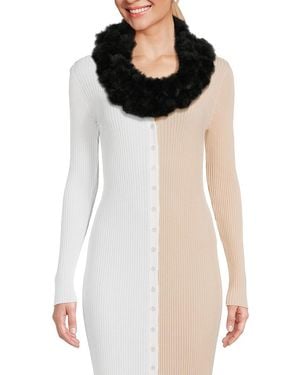 Saks Fifth Avenue Faux Fur Pom Pom Infinity Scarf - Brown