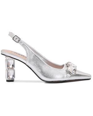 Ninety Union Glamour 75Mm Jewel Heel Slingback Pumps - White