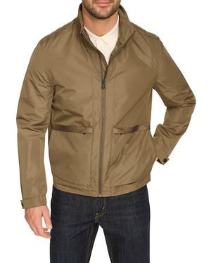 Cole Haan Packable Stand-Collar Rain Jacket - Brown