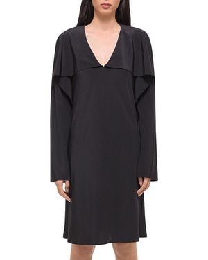 Helmut Lang Draped Scarf Silk Dress - Black