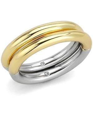 SAVIENE Two-tone Cubic Zirconia Stack Ring - Metallic