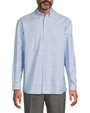 Missoni Zigzag Pattern Cotton Button-Front Shirt - Blue