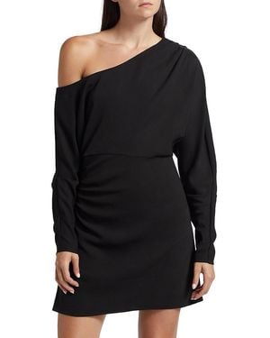 Tanya Taylor Georgie One-Shoulder Minidress - Black