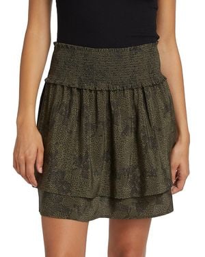 Rails Addison Printed Smocked Miniskirt - Green