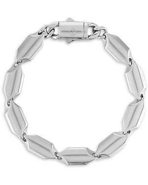 Esquire Stainless Steel Polished Angular-Link Bracelet - Metallic