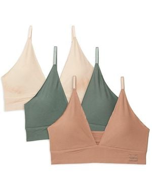 Danskin 3-pack Plunging V Neck Bralette - Multicolour