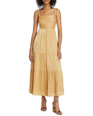 Kobi Halperin Maisie Metallic Gathered Midi-Dress