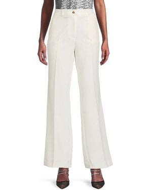 Halston Straight Leg Flare Trousers - White
