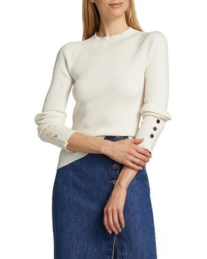 10 Crosby Derek Lam Kassandra Rib-knit Button-cuff Jumper - Grey